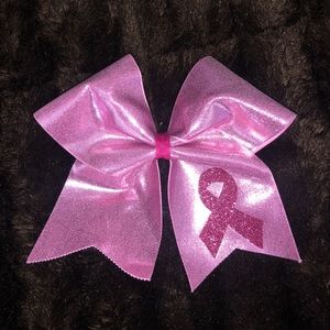 pink breast cancer awareness cheerleading bow